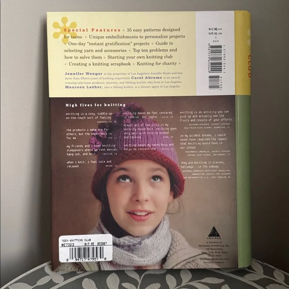 Teen Knitting Club Book by Jennifer Wenger, Carol Abrams, Maureen Lasher